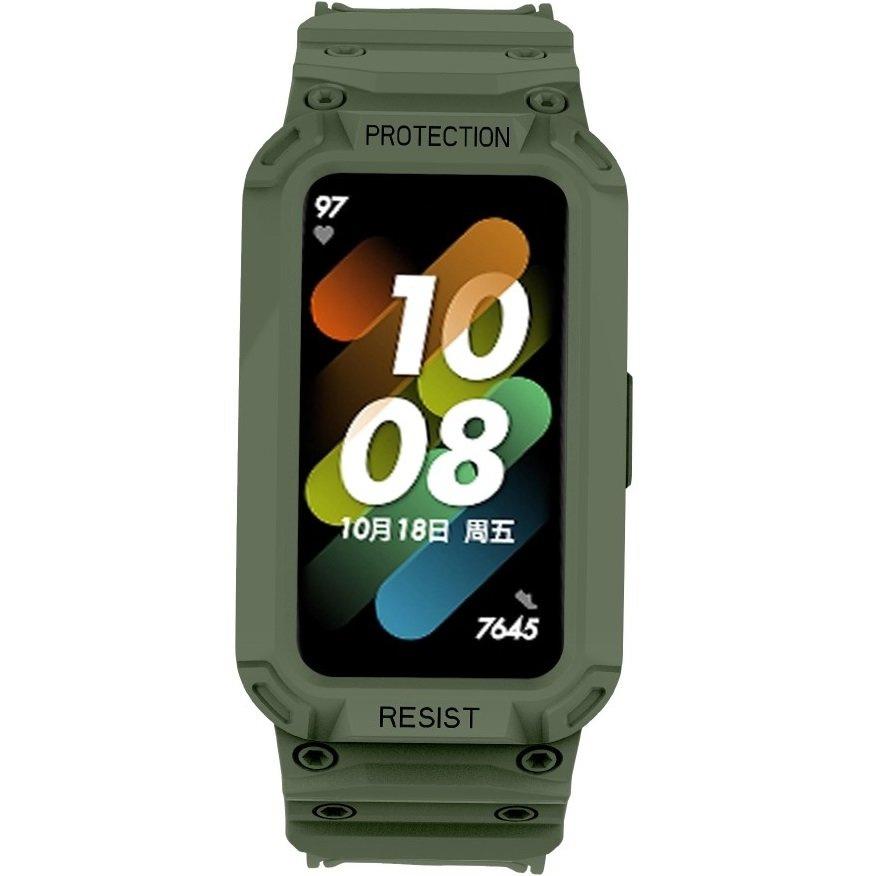 Strap with Case for Huawei Band 6 / Huawei Band 7, Green