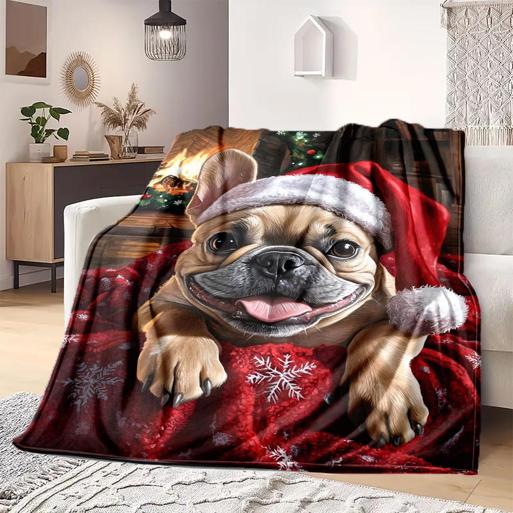 1Pc Cartoon Print Flannel Blanket, High Quality Comfortable for All Seasons, Home Decor, Warmth and Comfort, Perfect for Christmas Birthday Gift