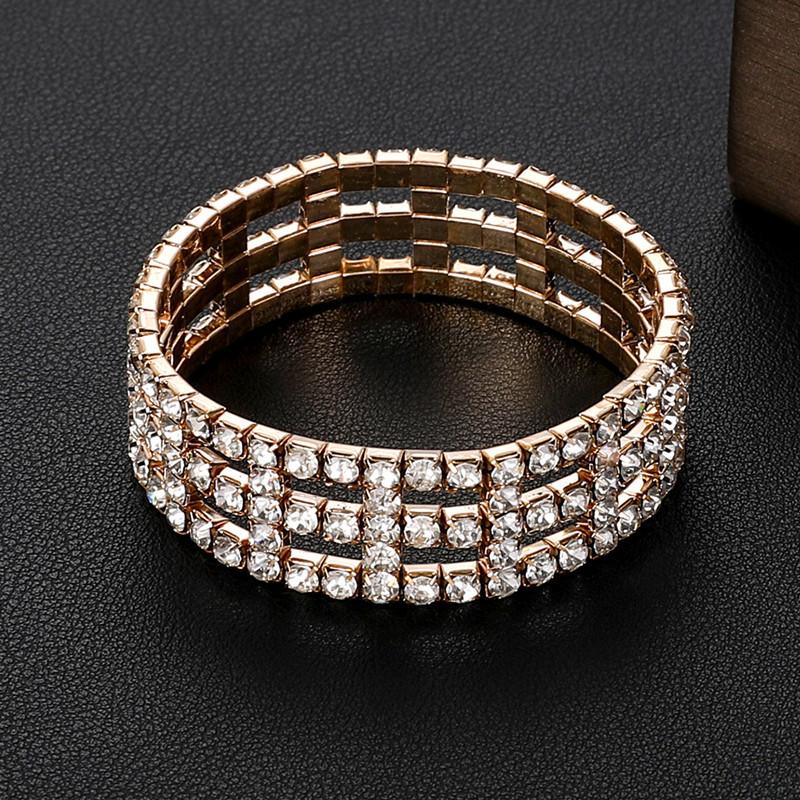jewelry, bride full diamond multi-row elastic bracelet, star grab chain rhinestone bracelet bracelet