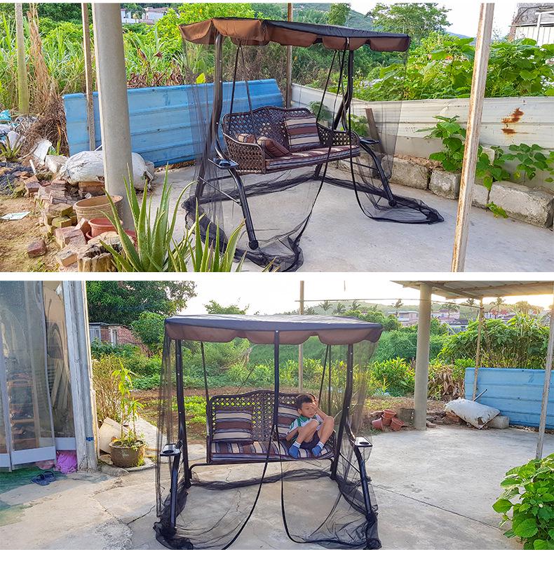 Patented Mosquito Net Outdoor Rocking Chair with Shade - Modern American Design for Garden & Balcony