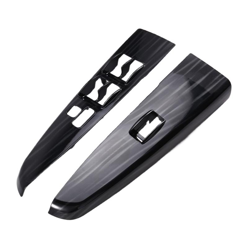 Ac29-Car Electric Window Control Panel Switch Front Door Handle Cover Car Window Switch Regulator Panel A Black Wood Grain