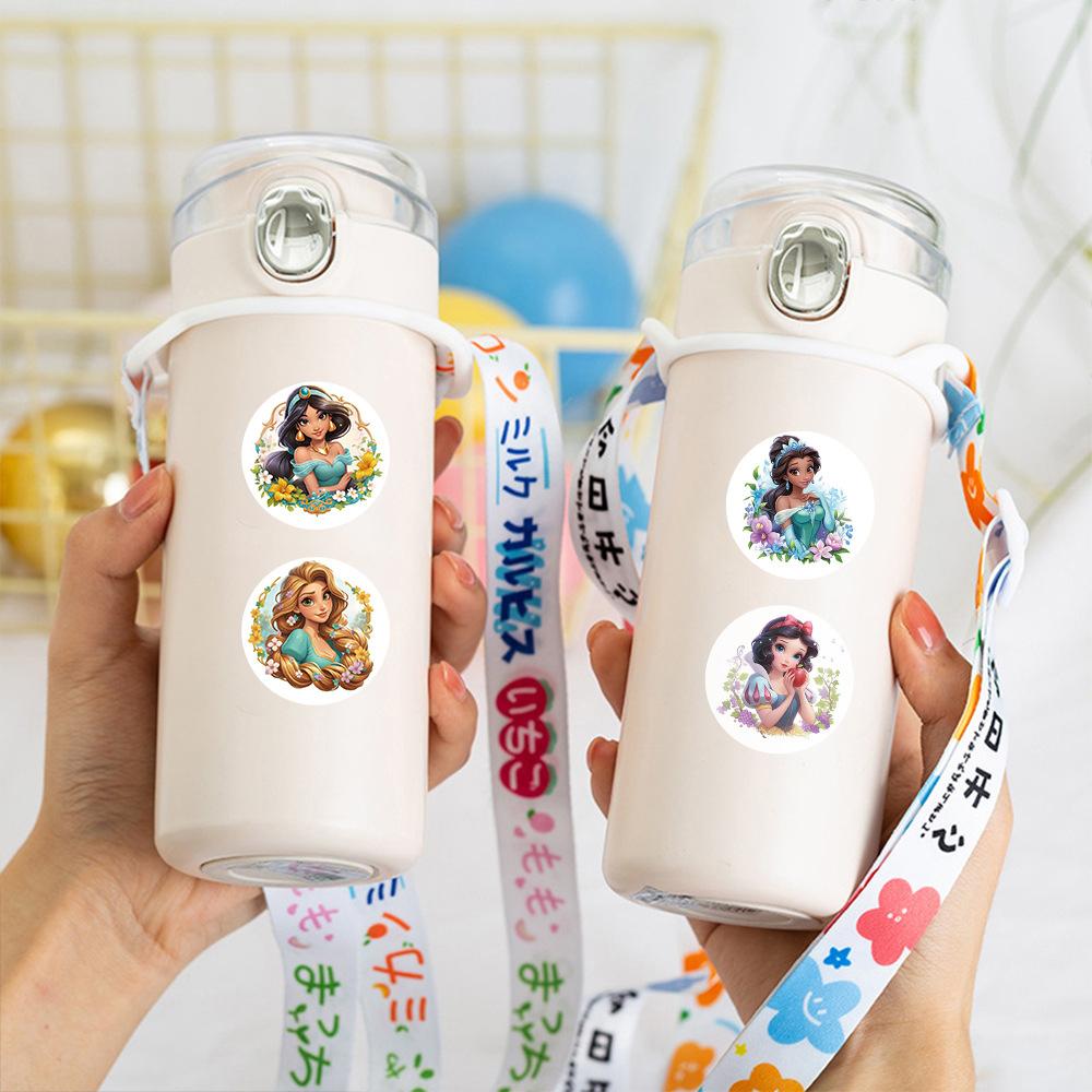 500pcs/Roll Disney Anime Princess Stickers Cute Ariel Snow White Seal Label Decals Reward Sticker Toy DIY Laptop Decoration Gift