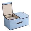 Foldable Cotton Linen Storage Box Convenient Double Lid Underwear Organizer Clothing Container for Home Organization