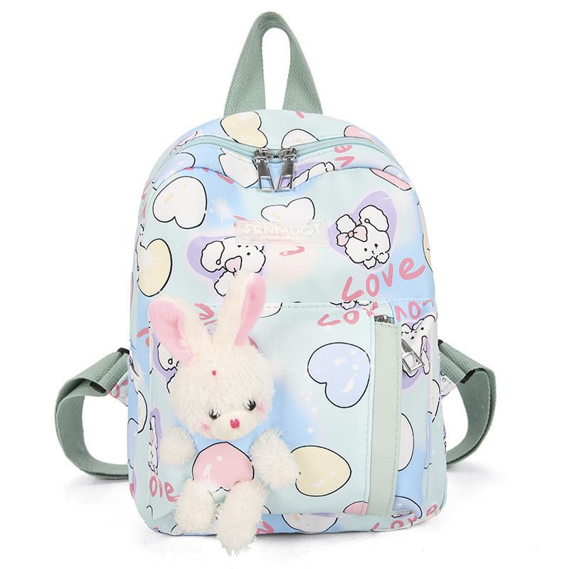 Adorable Cartoon Nylon Kids Backpack For Kindergarten Boys And Girls In Pink