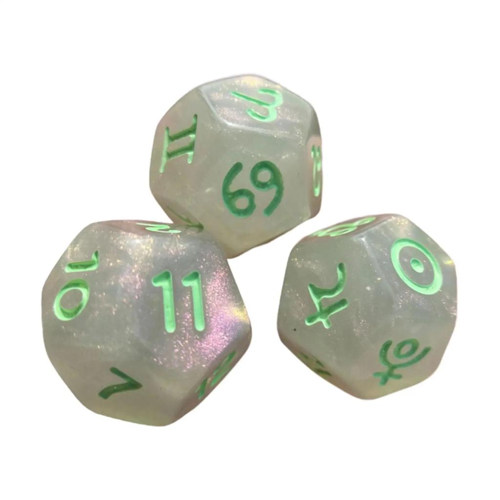 3x 12 Sided Dice Entertainment Toys Astrology Dice for KTV Role Playing Game Table Party Dice Multifaceted Party Game
