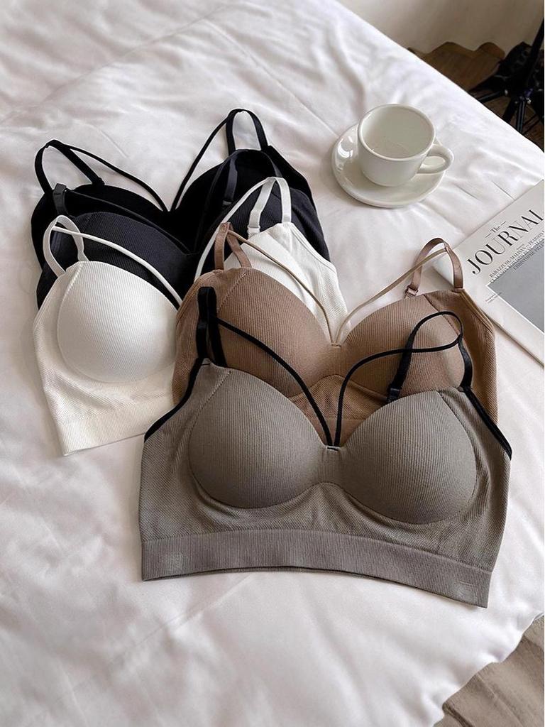 Bandeau a V con Spalline Sottili e Coppe Integrate per Seno Abbondante - Design Minimizzante, Sollevante e di Supporto