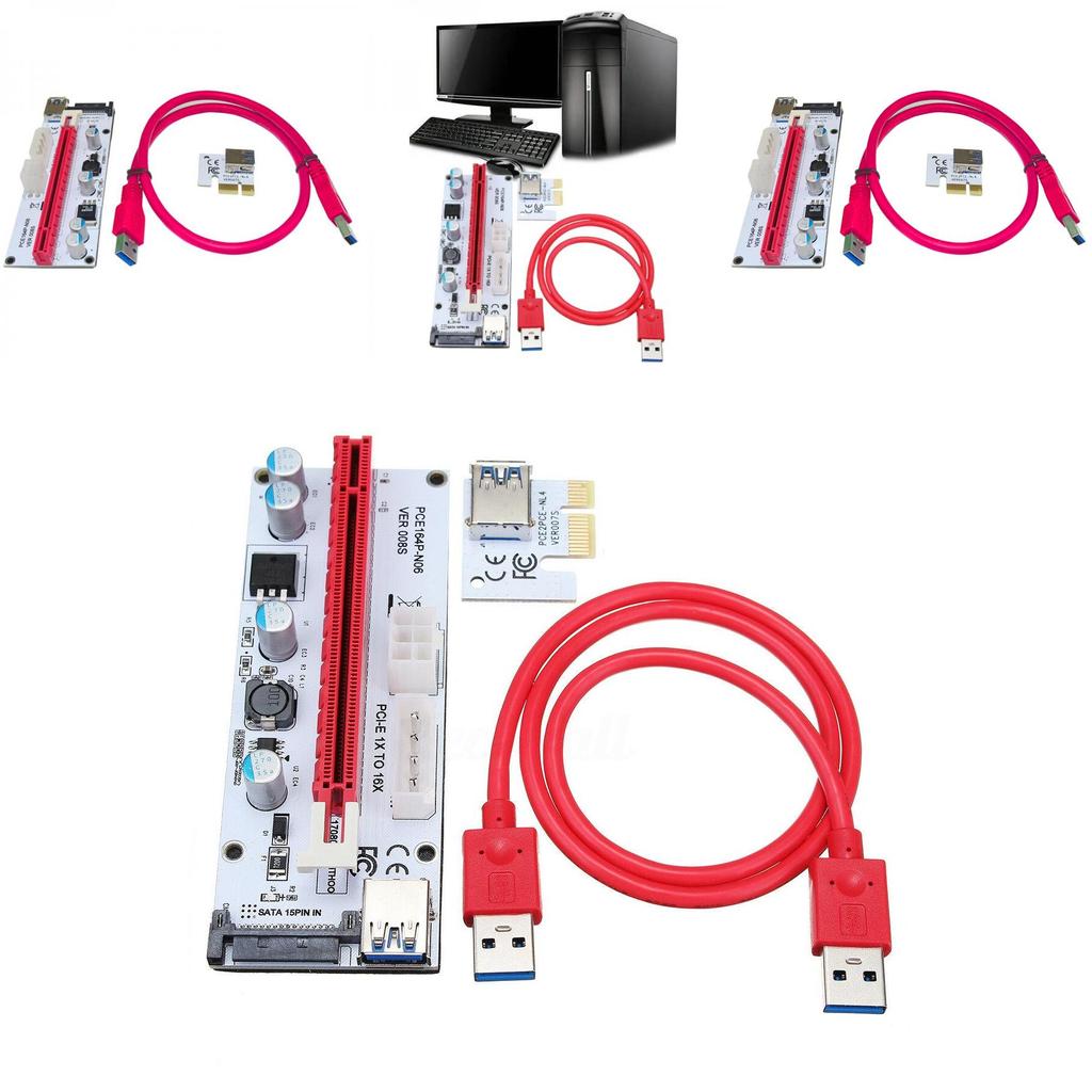 Pcie Graphics Card Extension Cable Usb30 Riser With 16x Adapter For Mining Rig Setup