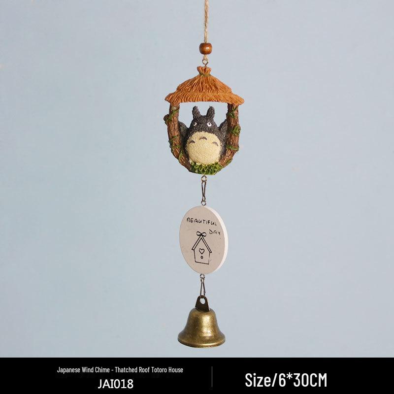Totoro Ceramic Wind Chime Ornament - Cute Japanese Wall Decor for Girls' Bedroom