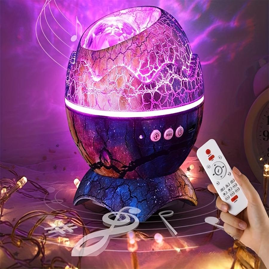 1PC Crack Dinosaur Egg Desk Lamp Ambient Projection Light Nebula Starry Sky Water Ripple Light Remote Control Audio Decorative Night Light
