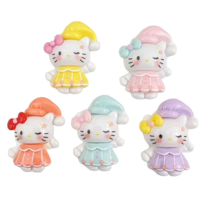 Cute KT Cartoon Cat Resin Accessories for DIY Crafts: Hair Clips, Phone Cases, Fridge Magnets