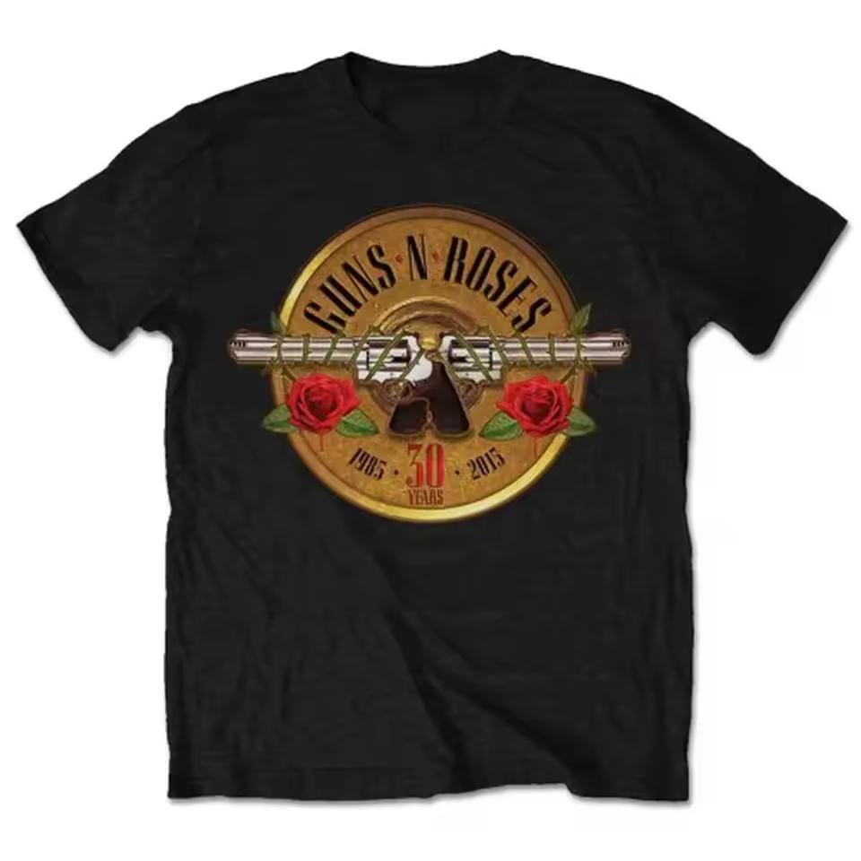 Guns N' Roses Retro-gealtertes Rock Lockeres T-Shirt Aus Der Vintage Mode T-Shirt Geeignet für Männer und Frauen