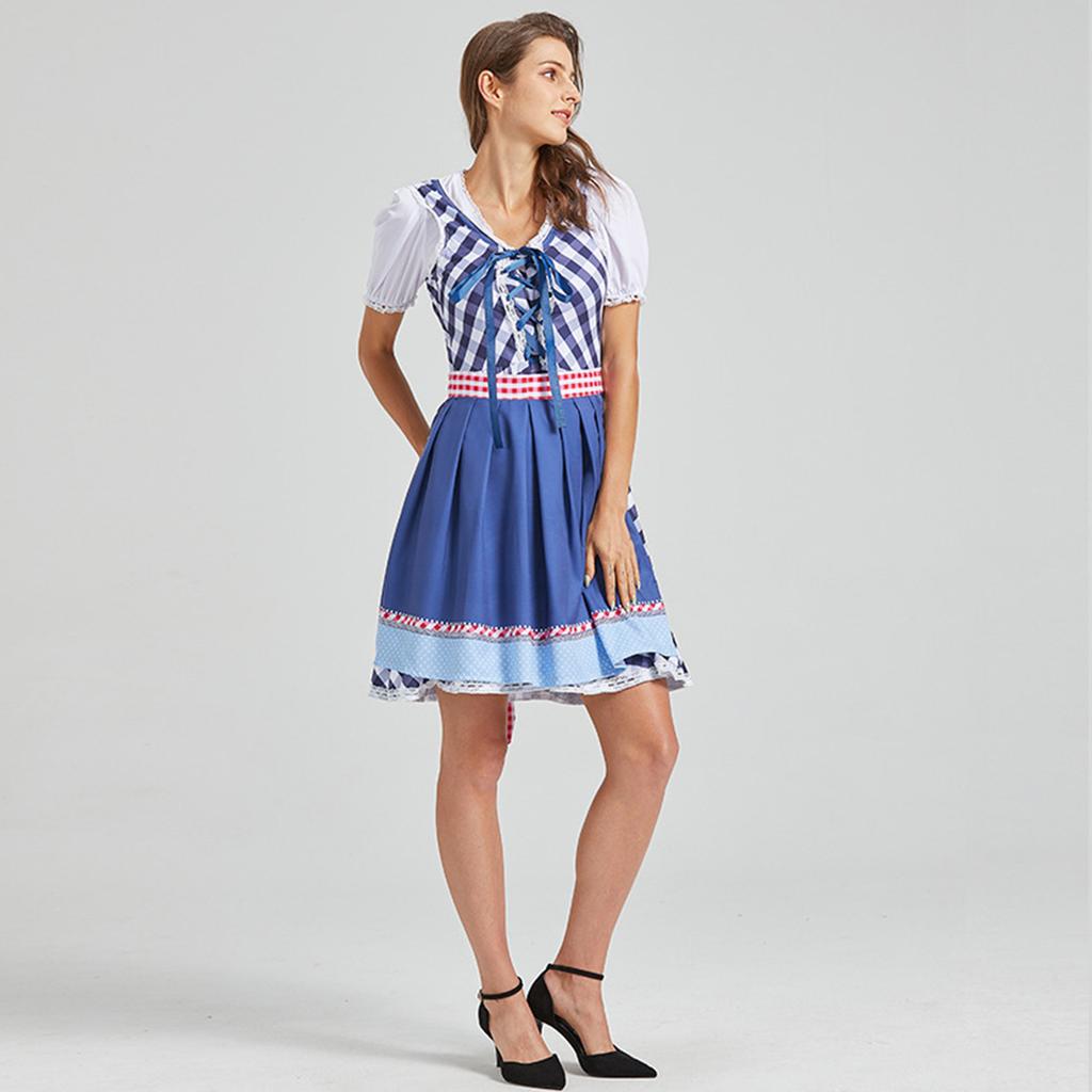 Women's Casual Beer Dress Short Sleeve Drop Shoulder Dress Bavarian Women's Clothing