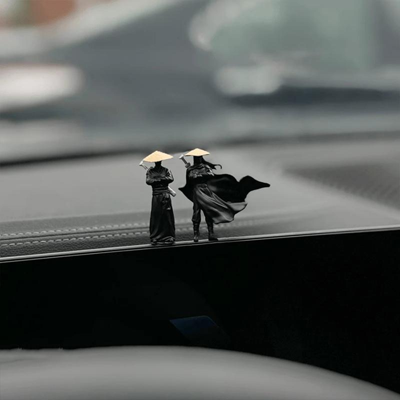 Cool Chinese Kung Fu Swordsman Figure Sand Table Layout Mini Landscape Supplies Desk Decoration Fairy Garden Miniatures