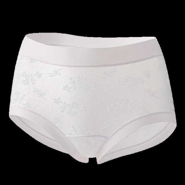 Ladies Spring and Autumn National Style Relief Jacquard Breathable 10A Antibacterial Crotch Triangle Briefs