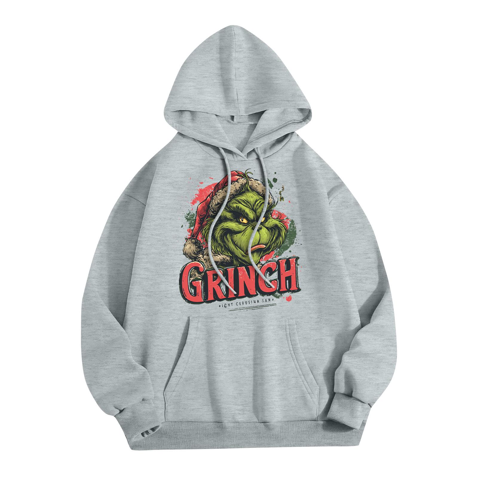 

Женская модная повседневная толстовка с капюшоном и карманами с рождественским принтом XXXL