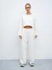 Spring and Summer Women's Casual Suit Solid Color Long Sleeve Crew Neck T-Shirt Elastic Wide Leg Pants Two-piece Set