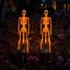 Realistic Skeleton Stakes for Yard 2Pcs Solar Stake Light, Halloween Glowing Figurine, Waterproof Festive Garden Decor Trick or Treat Outdoor