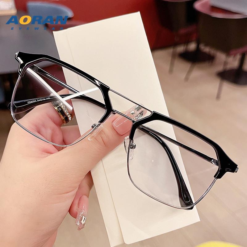 

Мужские ретро черные оправы для очков с двойной переносицей, блокирующие синий свет