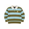 Stripe Rugby Sweatshirt Khaki Sa 0101