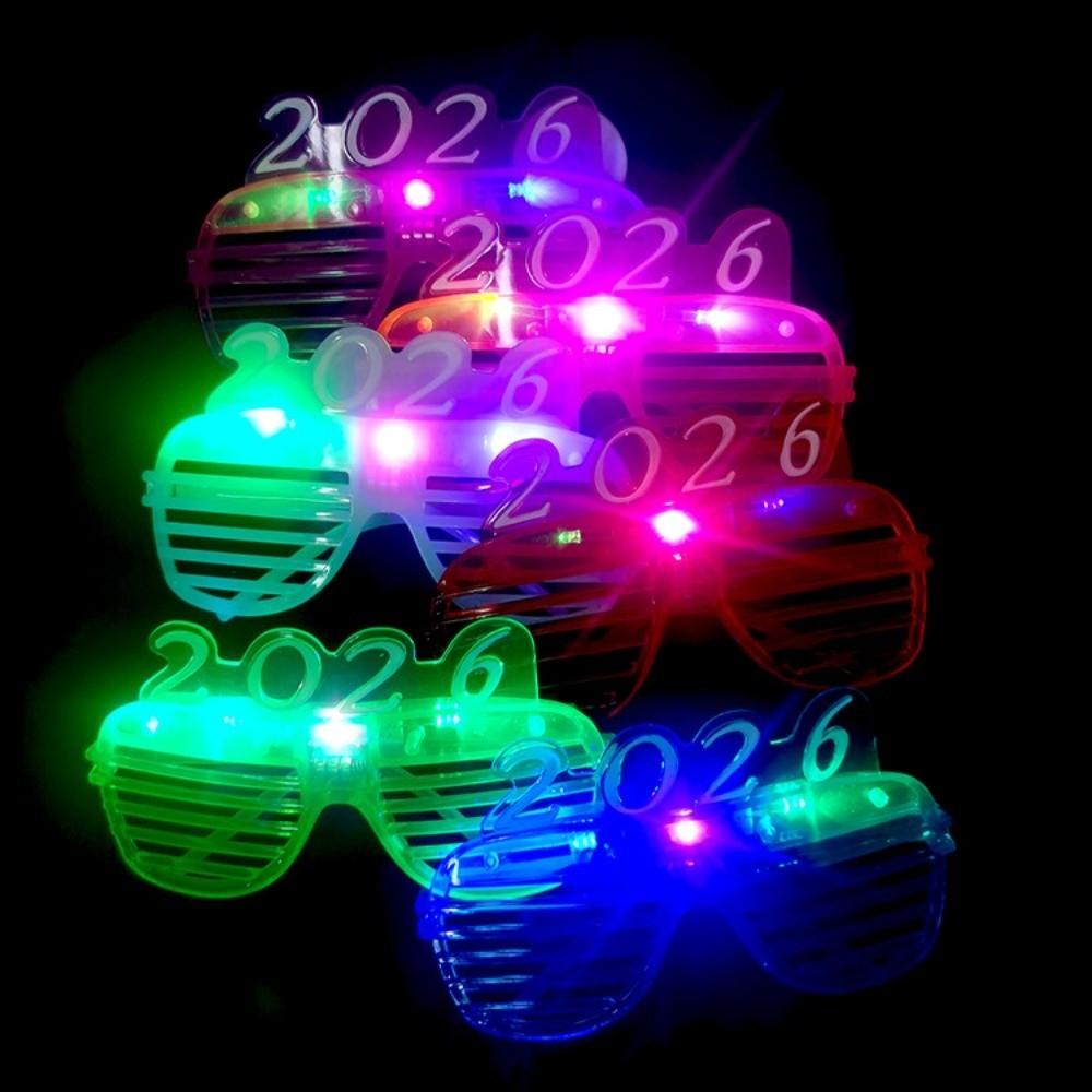 Number Letter 2026New Year Glow Glasses LED Glow New Year Party Glasses Rave Nightclub