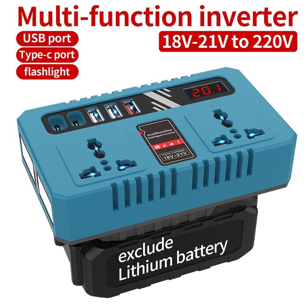 With LED Work Light 120W Portable Power Inverter Battery Inverter Adapter for Makita 18V Battery