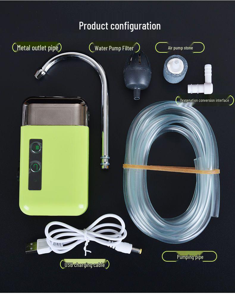 Tragbarer wiederaufladbarer elektrischer Wasserspender für Händewaschen im Freien und Belüfter zum Angeln