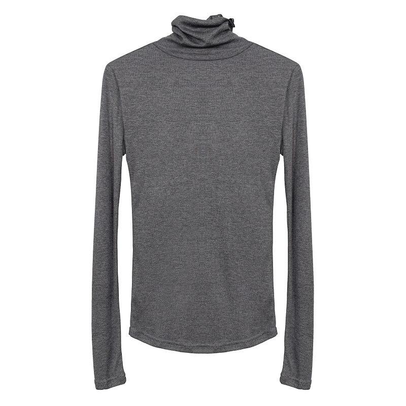 Women's Sheer High Neck Long Sleeve Korean T-shirt - Thin, Skin-friendly, Sexy Base Layer