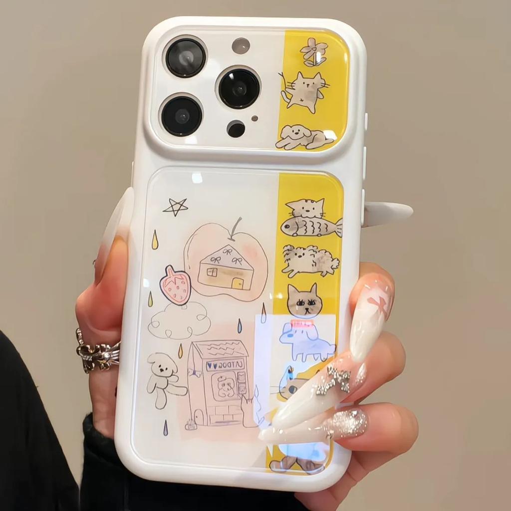 Graffiti cat dog suitable for Apple 11Promax mobile phone case iPhone11/11/11 Blu-ray acrylic 11