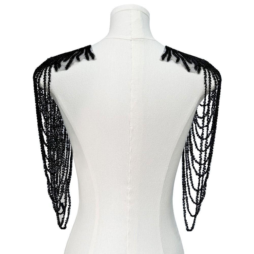 2Pcs Vintage Sequin Shoulder Ornaments DIY Sewing Patch Shoulder Applique  Party Costume