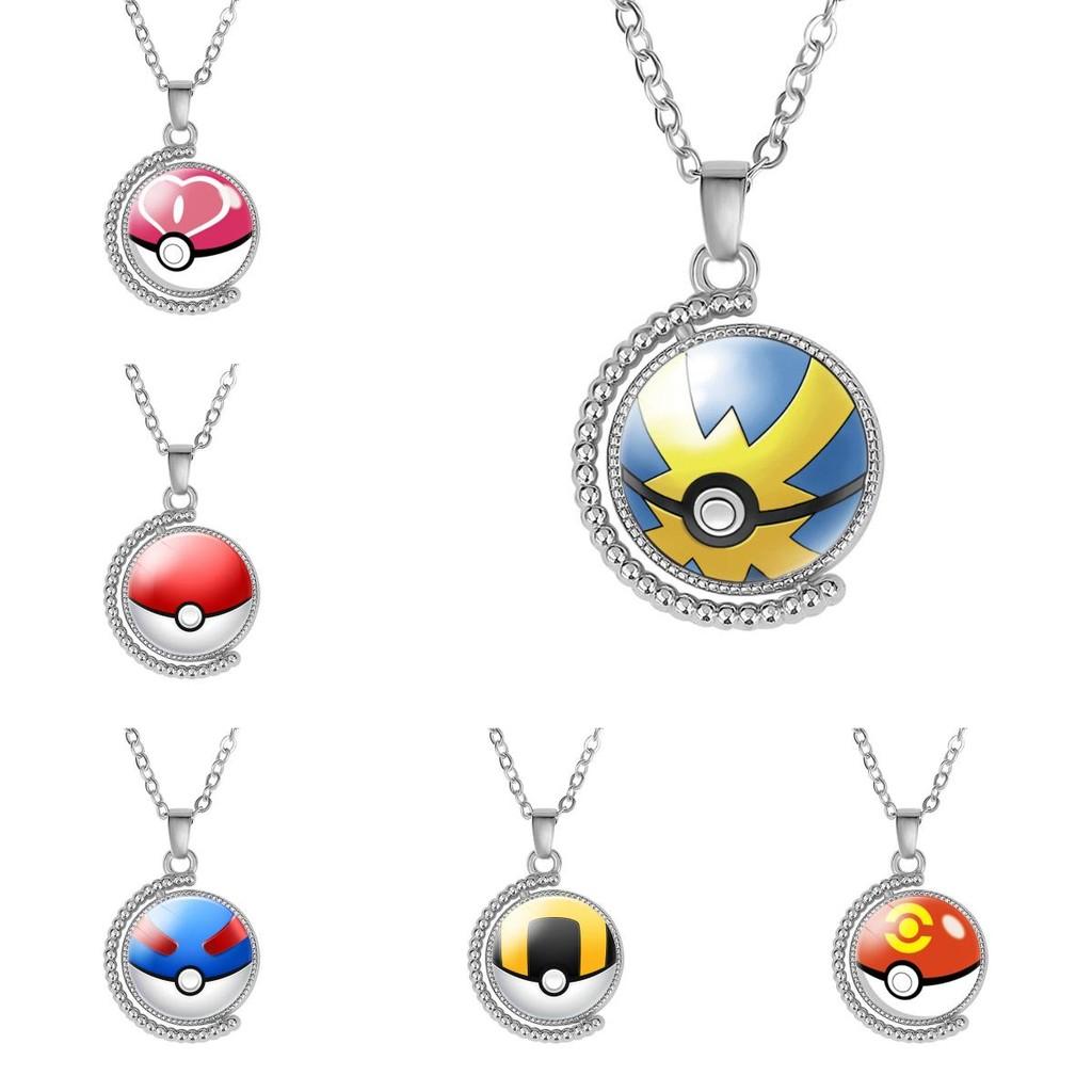 Adorable Pokemon Pokeball Necklace Cute Cartoon Character Jewelry Handmade