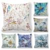Flower Printing Throw Pillow Covers Vintage Oil Painting Birds Floral Square Cushion Cover Pillowcases for Sofa Home Decor 45cm