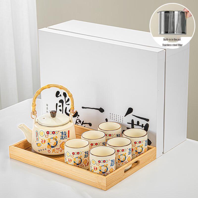 Lainuo Yellow Glazed Fortune Tea Set