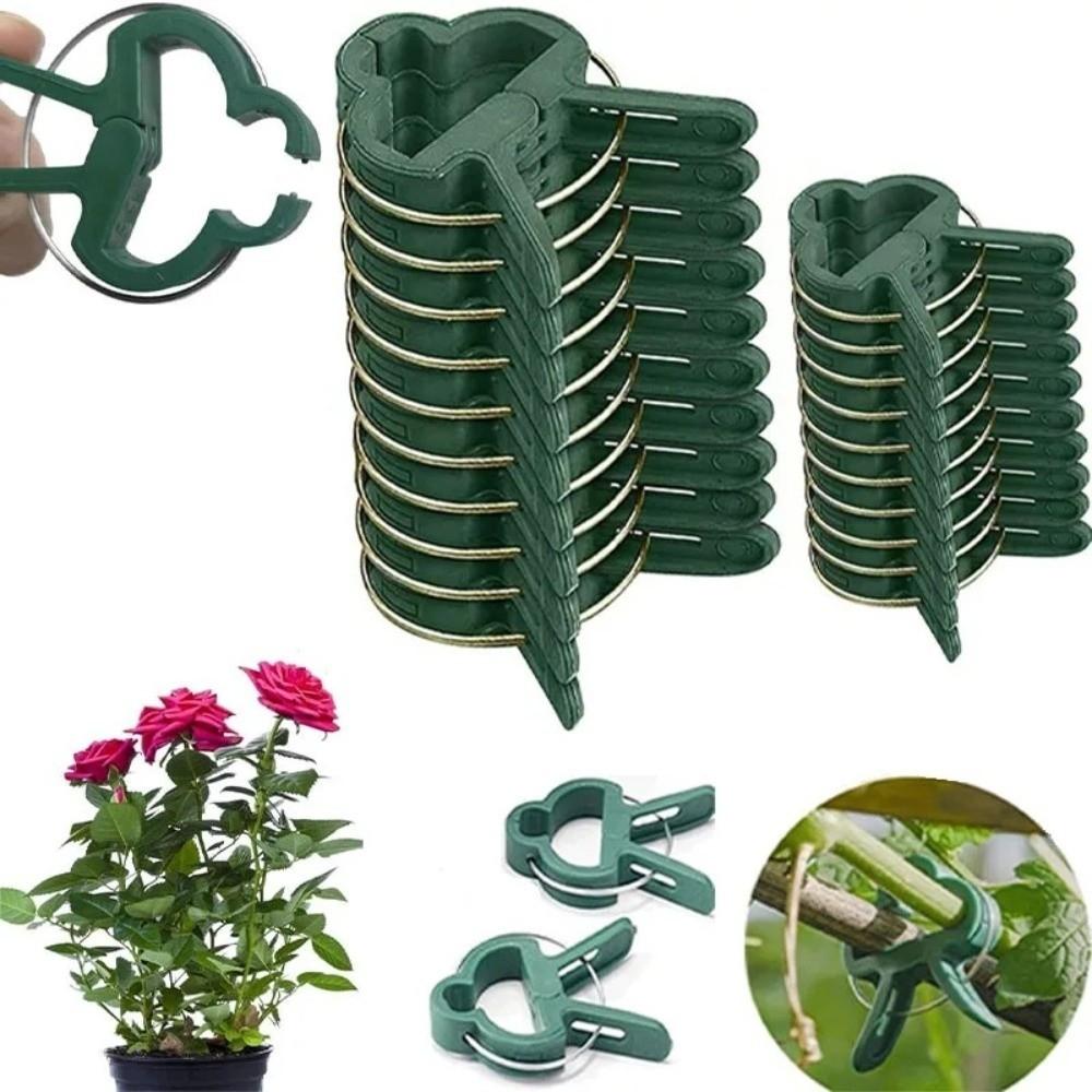 10Pcs Durable Plastic Garden Plant Support Clips Lever Ring Vine Support Clip  Garden Supplies