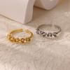 Tiny Multi Pearl Flowers Stainless Steel Rings for Women Gold Color Anti Fading Ring Wedding Vacation Jewelry Accessories Gifts