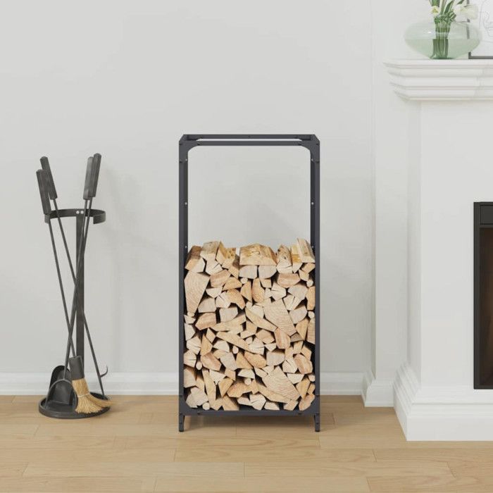 VidaXL Portant de bois chauffage anthracite 44x28x90 cm, support à bûches de cheminée, support à bûches, support à bûches 864209