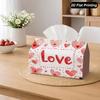 2D Flat, 1 Pink Heart-shaped Pattern Valentine's Day Tissue Box, Suitable for Family Gatherings, Cars, Kitchens, Bathrooms, Daily Use Polyester Tissue