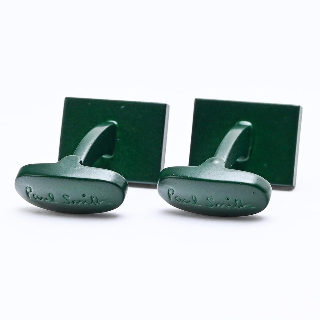 Paul Smith Green Malachite Size Size Made in the UK and Italy Men's Cufflinks, Logo, NSTNE2, 38, [Pre-owned]
