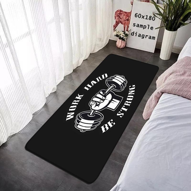 Floor Mat GYM Exercise Time Non-slip Foot Rug for Entryway Hallway Carpet Kitchen Water Adsorbed Rugs Bedside Mats Home Decor