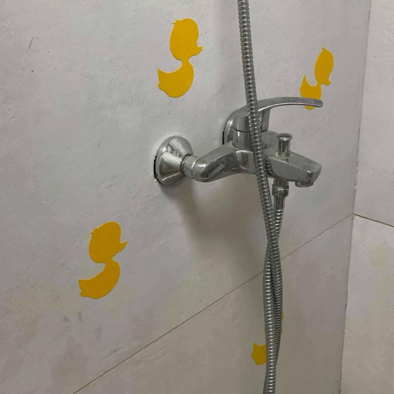 12pcs Duck Design Anti-slip Shower Tread Sticker Bathtub Non-slip Tape For Children's Floor Stairs Steps Bathroom