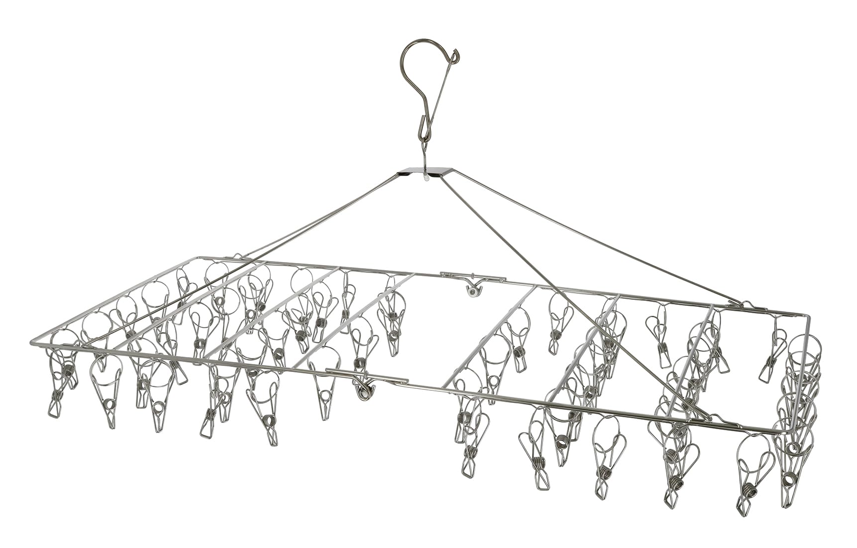 

Takagi TAKAGI Stainless Steel 56 Laundry with Windproof Silver Hanger, Pinch, Foldable, Dryer, Rust-Resistant, Stopper, Durable,