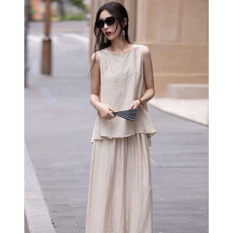 Demana Women's Summer Elegant Sleeveless Two-Piece Set