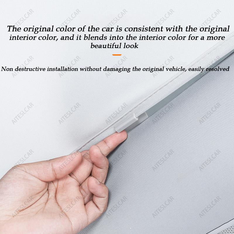 Sunroof Sunshades For Tesla Model 3 Highland 2024 Model Y Juniper 2025+ Ice Cloth Buckle Sun Shade Glass Front Rear Skylight