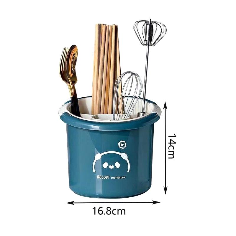 

Double Layer Plastic Cutlery Drain Racks, Kitchen Tools, Chopstick, Storage Holder, Double Layer, Knife, Fork, Drain Racks темно-синього кольору