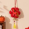 Traditional Chinese New Year Pendant Chinese Style Flower Shaped Zodiac Horse Pendant with Tassel Bell Hanging