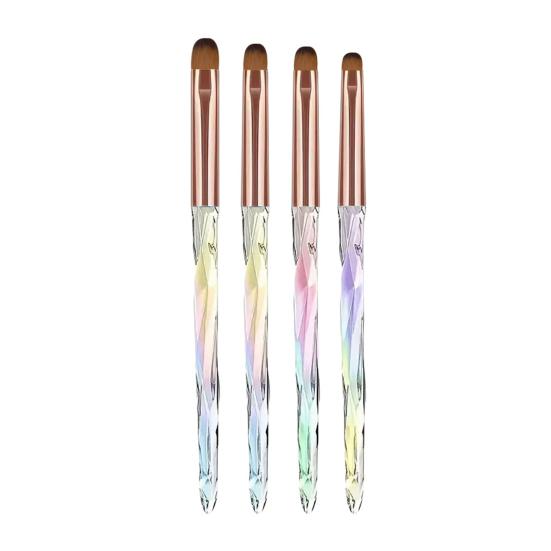 

4Pcs/Set Nail Art Brushes with Non-slip Handle Women Nail Design Painting Brushes DIY Manicure Art Pens Nail Extension Gel Builder Brush Tools