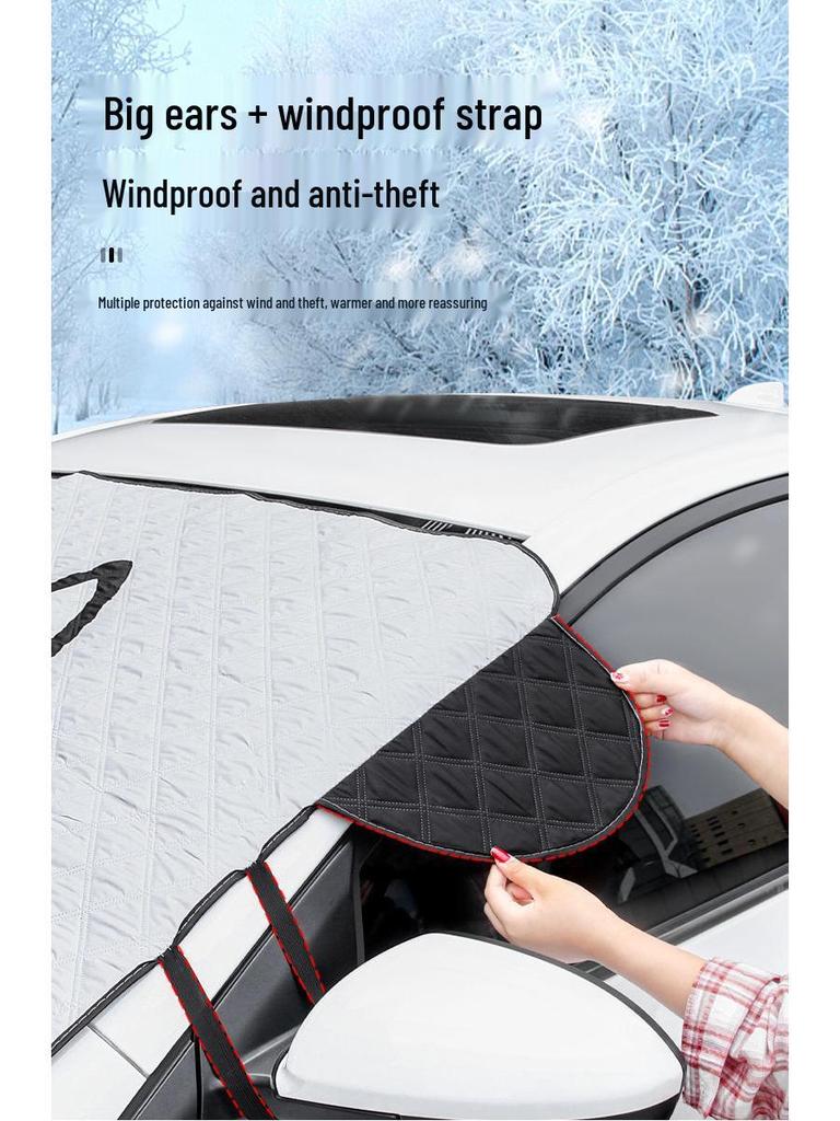 Cute Husky Car Windshield Snow Cover - Anti-Freeze, Anti-Snow, and Sun Protection