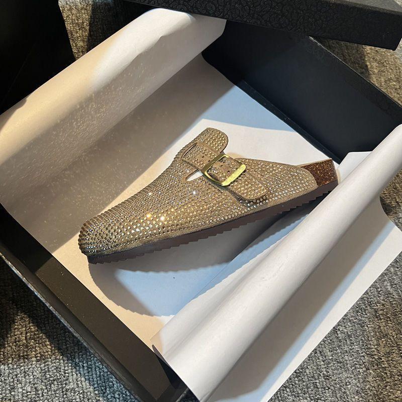 Comfortable and Cool Slippers Are Fashionable and Versatile When Going Out, and Half Sandals Are Worn Outside. Women's 2025 Autumn New Non-slip Home