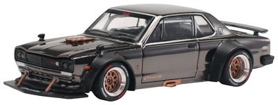 POP RACE SKYLINE V8 DRIFT DARK CHROME Hotový produkt 1/64 GT-R (HAKOSUKA)