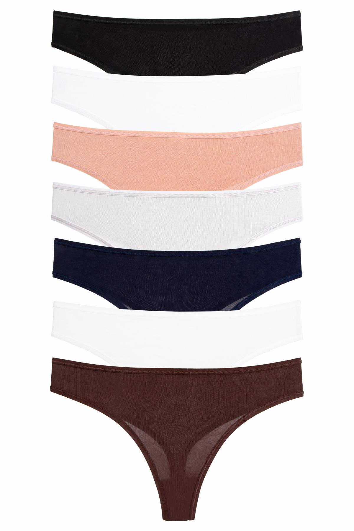 

Женские трусики-стринги из бамбука и лайкры, антибактериальные, упаковка из 7 шт. L