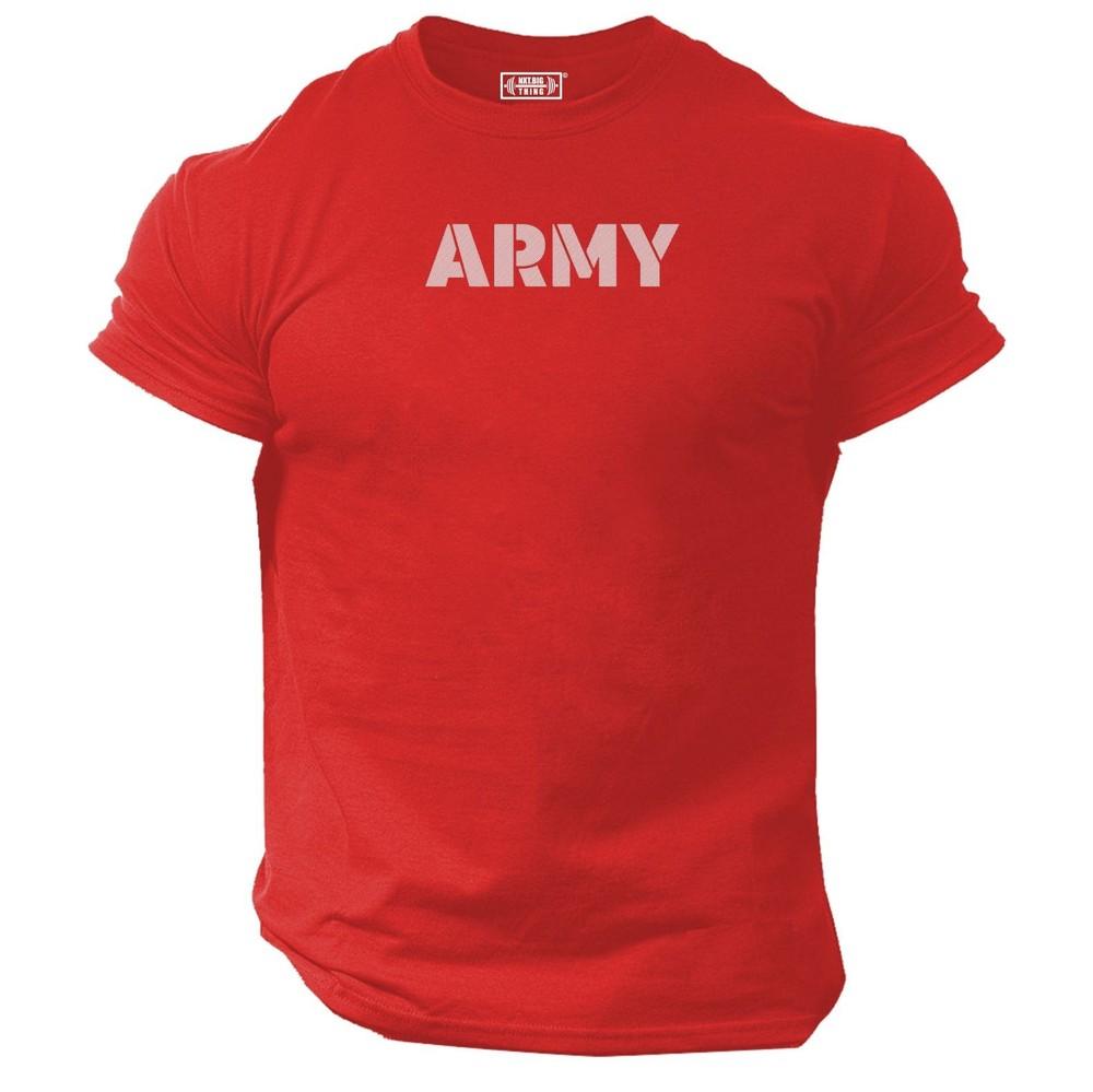 Army T Shirt Gym Clothing Bodybuilding Training Workout Exercise Boxing Mma Top